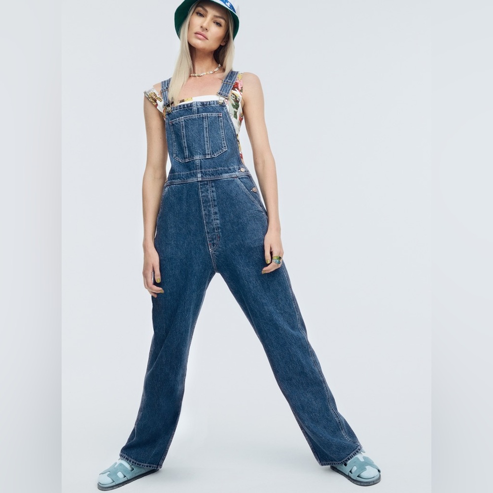Reformation Blue Denim Overalls Jumpsuit